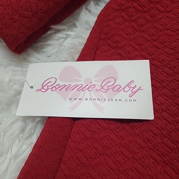 Bonnie Baby Three Button Coat Red Girls 6-9M Winter Christmas Holiday Elegant - Picture 6 of 9